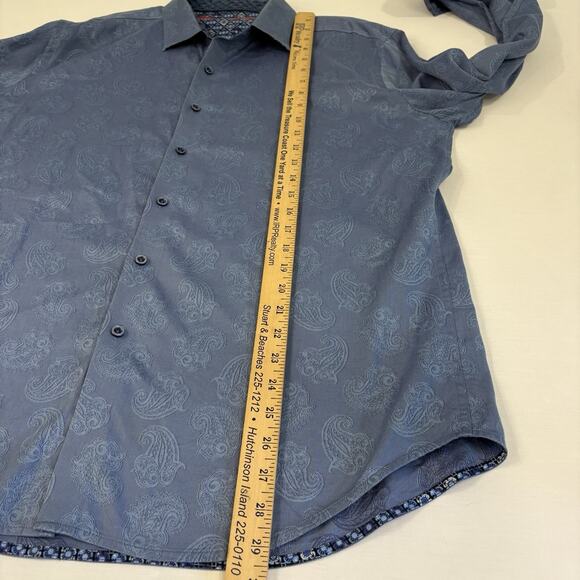 Robert Graham HAYSTACK Blue Paisley Classic Fit Button Up Long Sleeve Men’s L - Picture 9 of 16